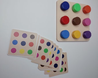 Montessori Color Matching Game – Wooden Fine Motor Toy