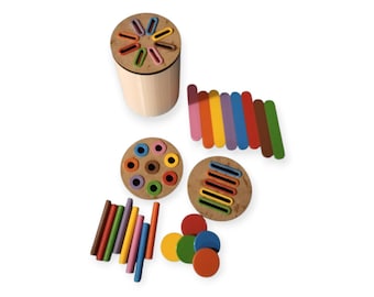 Montessori Color Sorting Game - Wooden Fine Motor Skills Toy