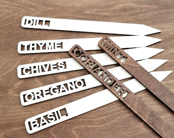 Personalized Garden Markers, Custom Kitchen Herb Labels, Modern Plant Tags