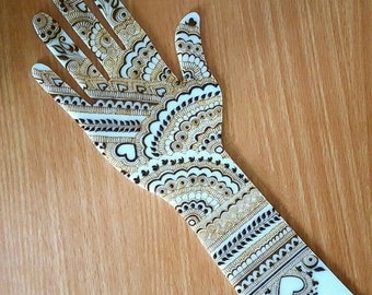 Practice Henna Hand, Acrylic Hand Template for Homemade Henna, Mehndi Henna Beginner Kit, Body Art Reusable Practice Mendi, Tattoo