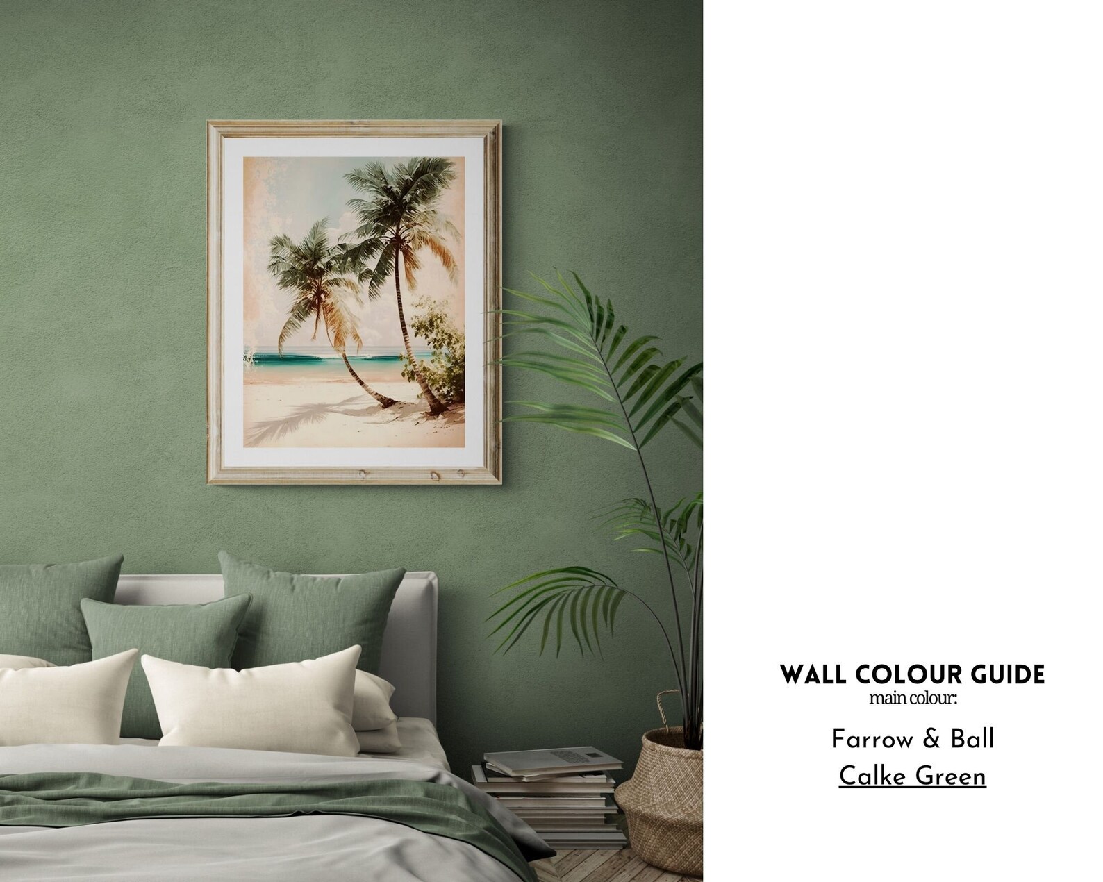 Tropcal Beach Prnt - Serene Palm Tree Wall Art for a Relaxng Beach