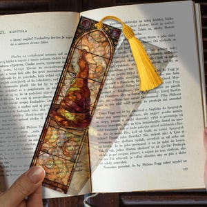 Wizard Hat Stained Glass Bookmark – Custom Handmade Bookmark PNG | Personalized Fantasy Gift | Magical Wizardry Page Marker for Book Lovers