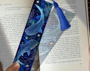 Whale Shark Stained Glass Bookmark – Ocean Animal Bookmark Gift | Custom Bookmark Idea | Unique Marine Life Art for Book & Sea Lovers Gift