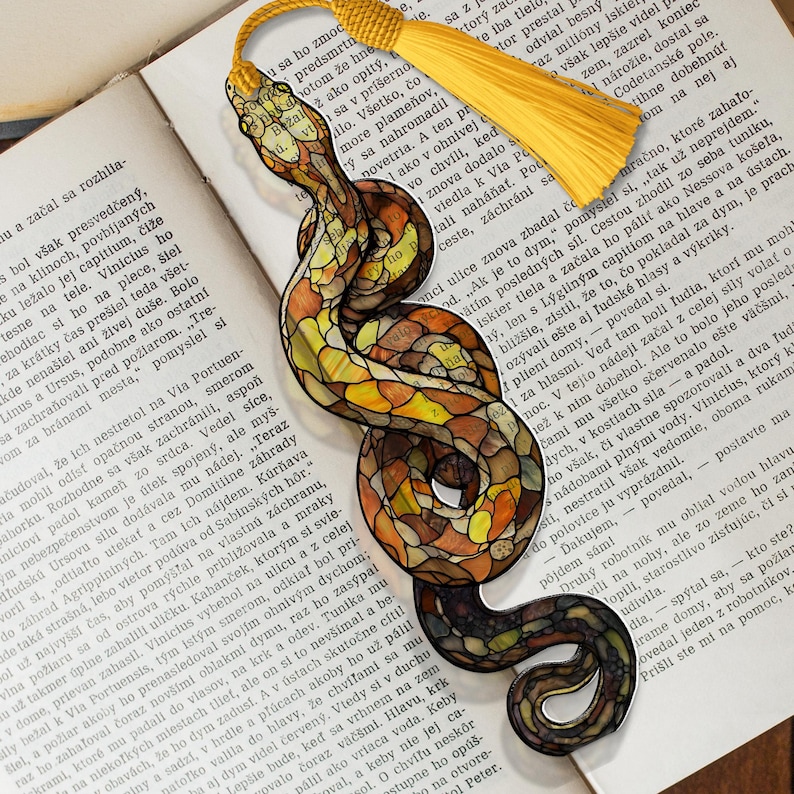 Reticulated Python Stained Glass Bookmark – Nature Acrylic Bookmark ...