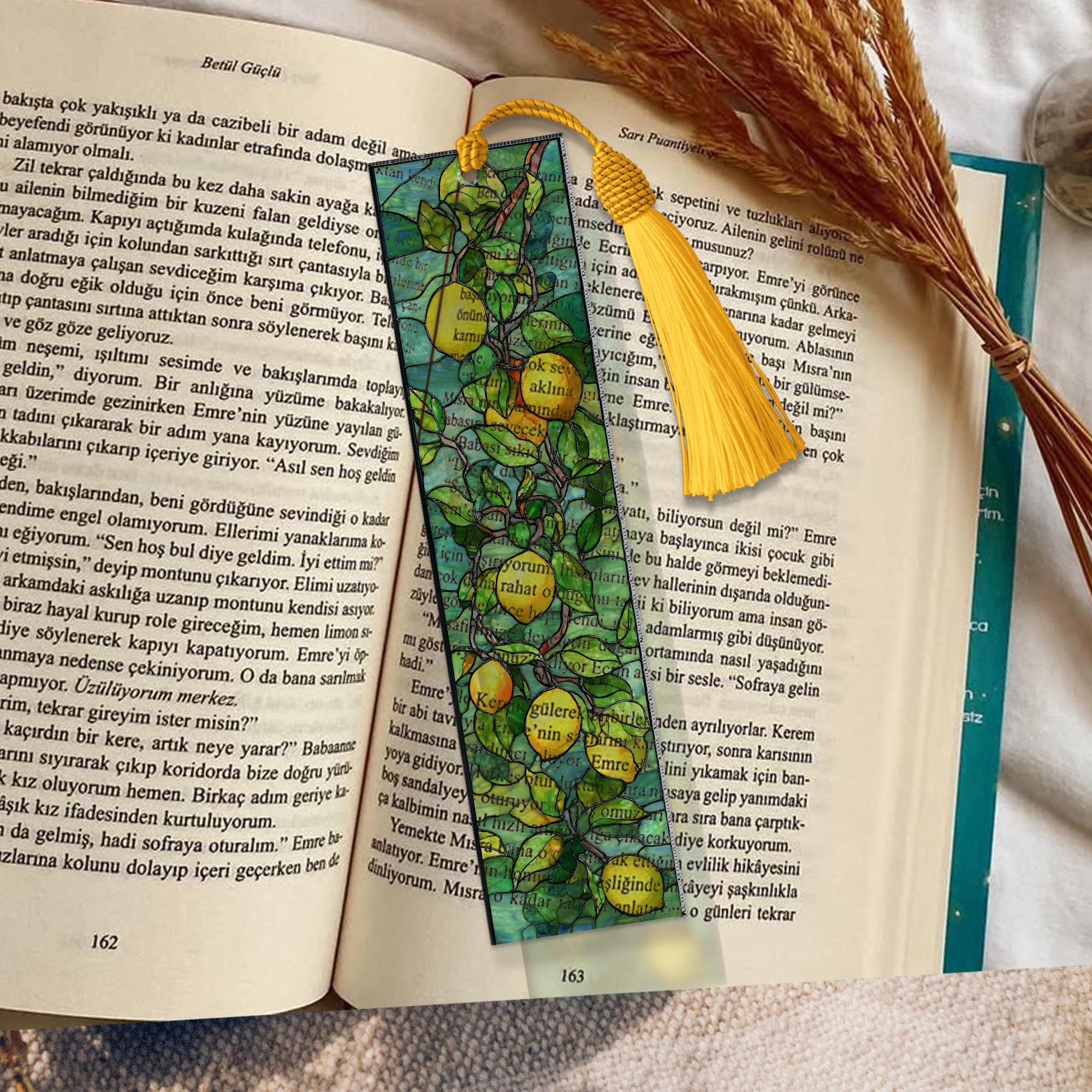Lemon Stained Glass Bookmark – Custom Handmade Bookmark PNG ...
