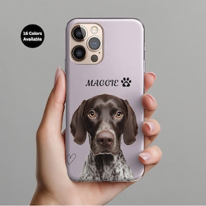 Funda resistente para teléfono con diseño de perro Braco Alemán de Pelo Corto, funda adorable para iPhone para amantes de los perros, ideal para mamás y papás amantes de los perros, funda protectora a prueba de golpes conmemorativa.