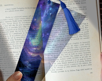 Celestial Fantasy Night Sky Stained Glass Bookmark – Starry Acrylic Bookmark Gift | Custom Bookmark Idea | Cosmic Book Lover Giff Idea