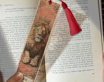 Zodiac Leo Stained Glass Bookmark – Custom Handmade Bookmark PNG | Personalized Astrology Gift | Fiery Celestial Page Marker for Book Lovers