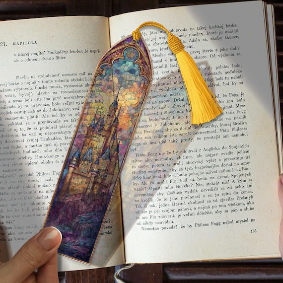 Wizard School Castle Stained Glass Bookmark – Custom Handmade Bookmark PNG | Personalized Fantasy Gift | Magical Castle Page Marker Readers