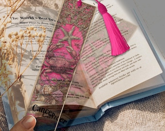 Zodiac Cancer Stained Glass Bookmark – Custom Handmade Bookmark PNG | Personalized Astrology Gift | Lunar Water Sign Page Marker Book Lovers