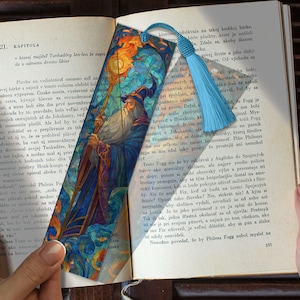 Magical Wizard Stained Glass Bookmark – Custom Handmade Bookmark PNG | Personalized Fantasy Gift | Enchanted Page Marker for Book Lovers