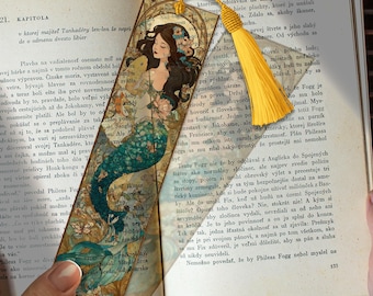 Flower Mermaid Stained Glass Bookmark, Personalized Gift, Unique Stained Glass Decor, Custom Bookmark Idea, Acrylic Stained Glass Art Gift