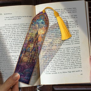 Wizard School Castle Stained Glass Bookmark – Custom Handmade Bookmark PNG | Personalized Magic Gift | Fantasy Castle Page Marker for Reader