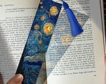 Vincent Van Gogh Starry Night Stained Glass Bookmark,Starry Night Page Marker,Van Gogh Painting acrylic art,Unique Custom Personalized Decor