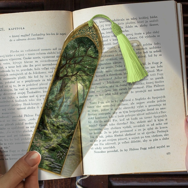 Into the Enchanted Woods Stained Glass Bookmark – Forest Theme Gift | Custom Bookmark SVG | Personalized Gift Idea |Nature Reading Accessory