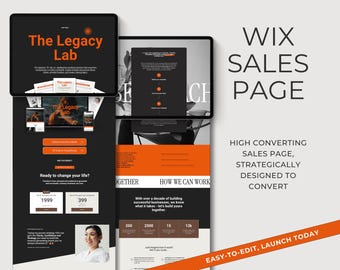 Página de ventas de alta conversión de Wix, creadores de cursos en línea, curso de coaching, página de destino, plantilla de programa de embudo, plantilla de sitio web de Wix, septiembre