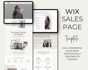 Minimal WIX Sales Page Website Template Wix Coach Template Business Website Design Course Landing Page High Converting Premium Wix October