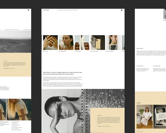 Editorial Website Template Squarespace 7.1 Minimal Portfolio Website Refined Designer Studio Site Photographer Website Agency + Full Course