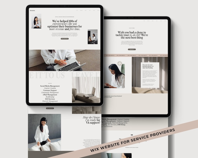 wix website template coach service provider website minimal website template aesthetic website va website wix website social media manager wix template small business wix entrepreneur website