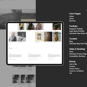 Redaktionell webbmall Squarespace 7.1 Minimal portfoliowebbplats Förfinad designstudiowebbplats Fotografwebbbyrå + Hel kurs bild 4