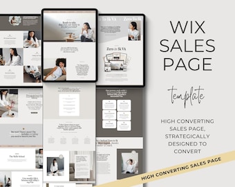Plantilla de página de ventas premium para coaches, asistentes virtuales, curso de coaching, plantilla de creador de cursos de página de destino de Wix, lanzamiento de curso, embudo de ventas, otoño