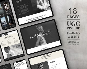 UGC Creator Portfolio Website UGC Media Kit Social Media Influencer Marketing Website Template Canva User Generated Content Portfolio Levi