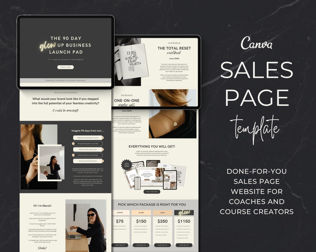 High Converting Sales Page Canva Template Sales Page Template - Etsy