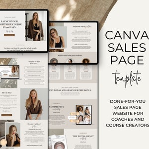 Canva Sales Page Template Coaching Course Sales Page Sales Funnel Landing Page Template, Coaching Template Canva Website Template Canva, May