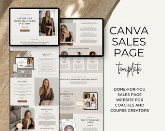 Canva Sales Page Template Coaching Course Sales Page Sales Funnel Landing Page Template, Coaching Template Canva Website Template Canva, May