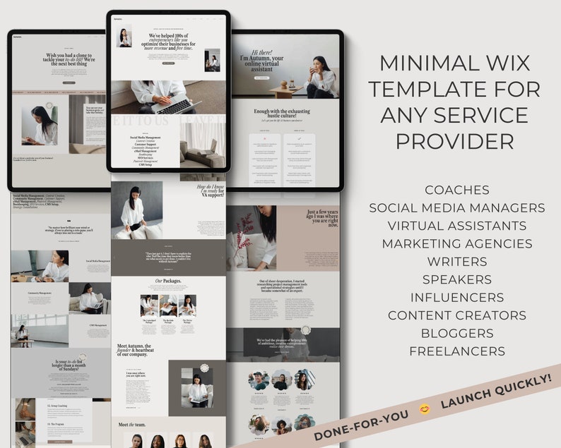 wix website template coach service provider website minimal website template aesthetic website va website wix website social media manager wix template small business wix entrepreneur website