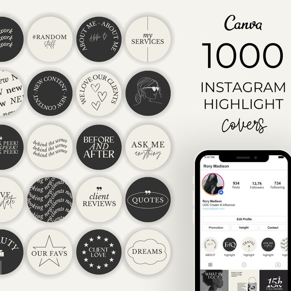 Minimal Instagram Highlight Covers, Neutral Story Instagram Highlight Template, Instagram Bundle, Minimalist IG Story Icons, Insta Highlight