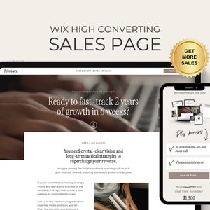 Wix Premium Sales Page Website Template Wix Coach Template Business Website Design Course Landing Page High Converting Premium Wix February