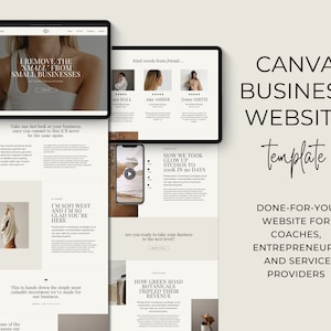 Minimal Canva Website Template, Beige Aesthetic Business Website for Entrepreneurs, Coaches, Course Creators, VAs, One Page Website, Sofi