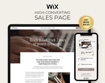 Wix Premium Sales Page Website Template Wix Coach Template Business Website Design Course Landing Page High Converting Premium Wix February