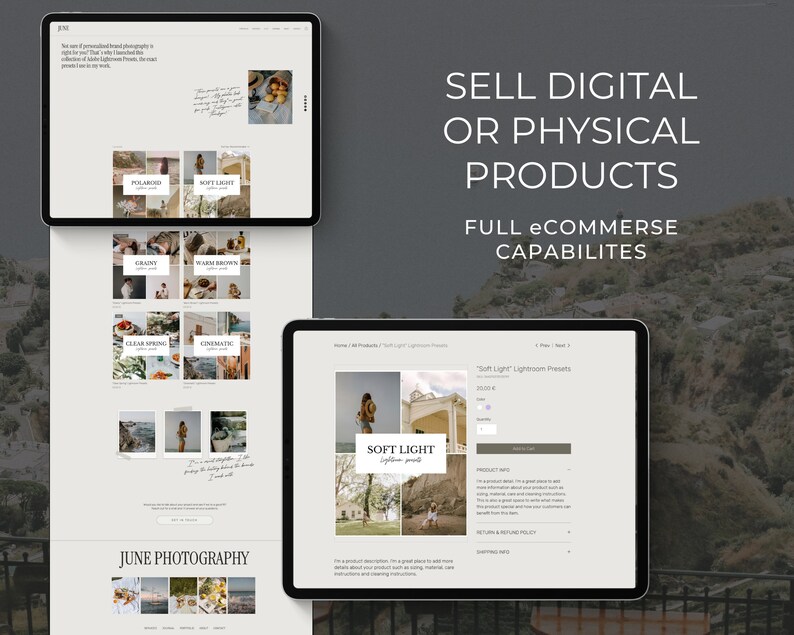 Photography Portfolio Website Template for Wix Wix theme Wix Design wix website template for photographers portfolio template
