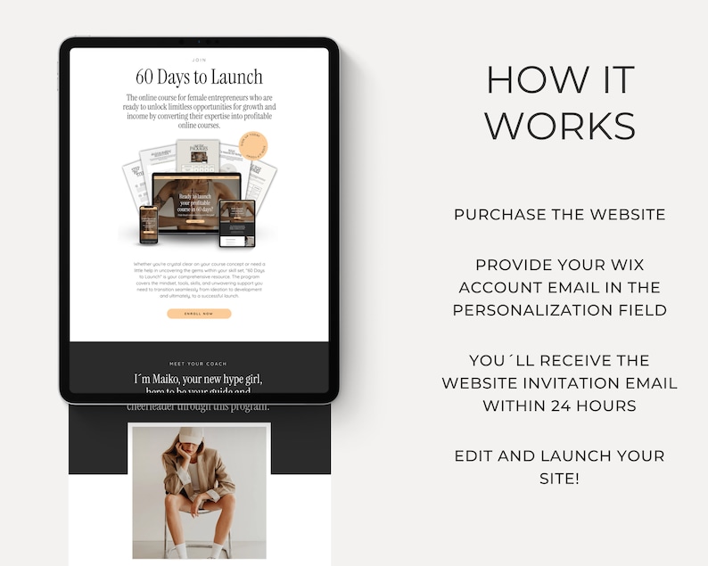 wix sales page website template wix landing page course creator website program web design course creator wix website
