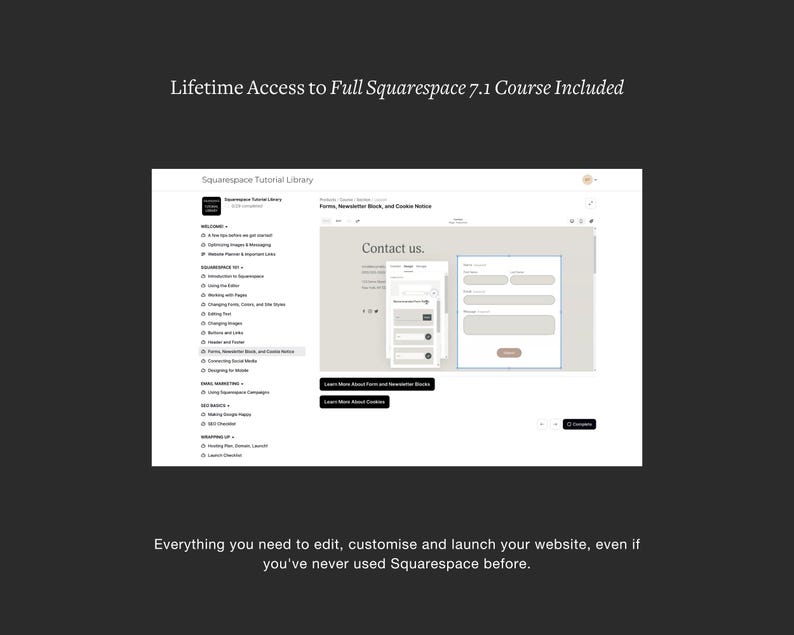 Redaktionell webbmall Squarespace 7.1 Minimal portfoliowebbplats Förfinad designstudiowebbplats Fotografwebbbyrå + Hel kurs bild 13