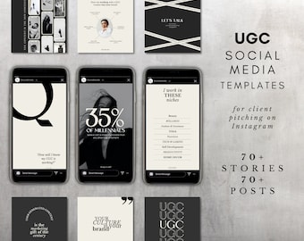 Social Media templates for UGC creators and influencer | instagram stories | instagram posts | lead magnet for influencer marketing ugc