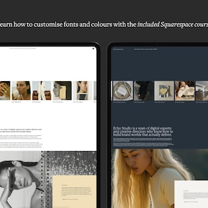 Redaktionell webbmall Squarespace 7.1 Minimal portfoliowebbplats Förfinad designstudiowebbplats Fotografwebbbyrå + Hel kurs bild 10