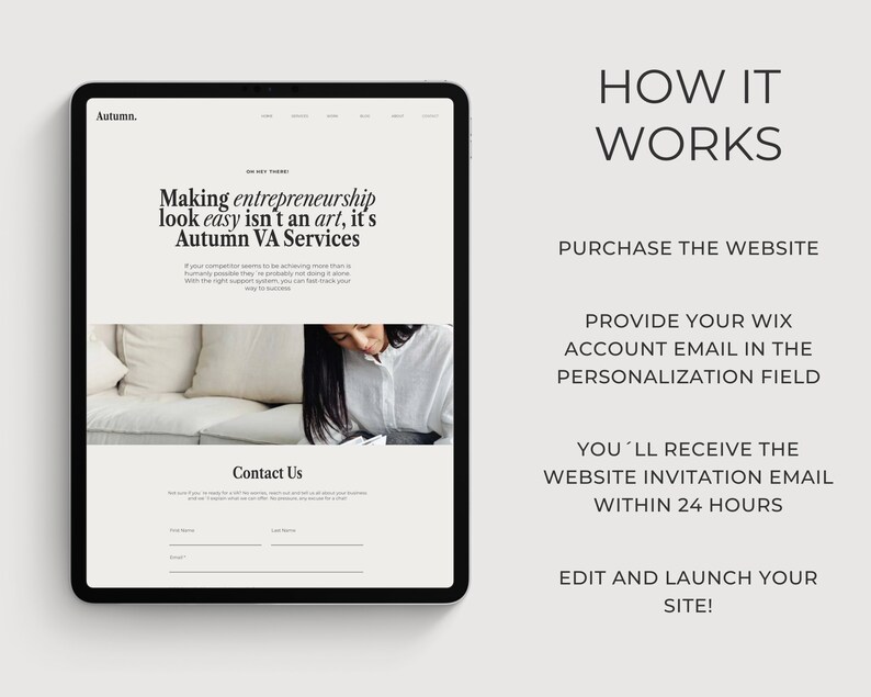 wix website template coach service provider website minimal website template aesthetic website va website wix website social media manager wix template small business wix entrepreneur website