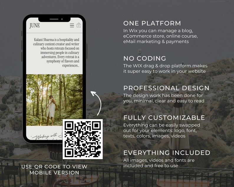 Photography Portfolio Website Template for Wix Wix theme Wix Design wix website template for photographers portfolio template