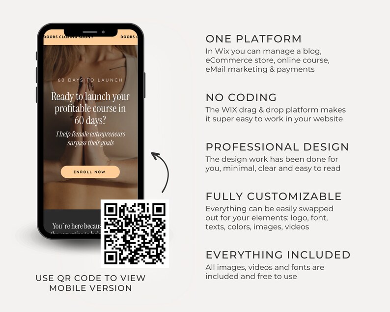 wix sales page website template wix landing page course creator website program web design course creator wix website