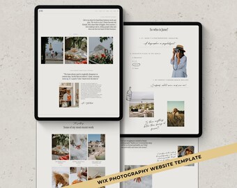 WIX Website Template for Photographer or Service Provider Wix Portfolio Website Wedding Photography Modern Wix Website Design Minimal June