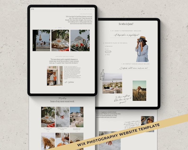 WIX Website Template for Photographer or Service Provider Wix Portfolio ...