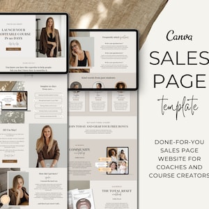 Canva Sales Page Template Coaching Course Sales Page Sales Funnel Landing Page Template, Coaching Template Canva Website Template Canva, May