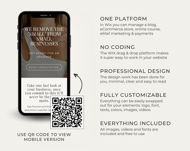 small business website template wix website theme coaching website design minimal service provider wix website template
