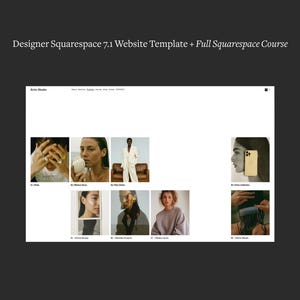 Redaktionell webbmall Squarespace 7.1 Minimal portfoliowebbplats Förfinad designstudiowebbplats Fotografwebbbyrå + Hel kurs bild 3