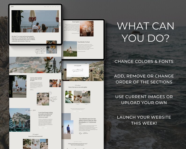 Photography Portfolio Website Template for Wix Wix theme Wix Design wix website template for photographers portfolio template