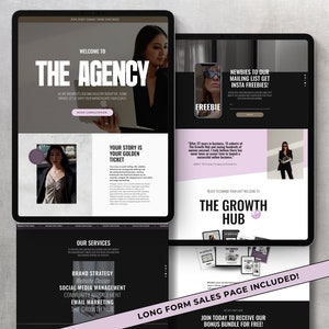 WIX Website Template Sales Page WIX Coaching Modern Website Service Provider Landing Page Course Creator Template Website "The Agency"