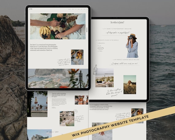 WIX Website Template Photography Portfolio Wix Website Design Wix Template Photographer Website Portfolio Wix Wedding Wix Photography June